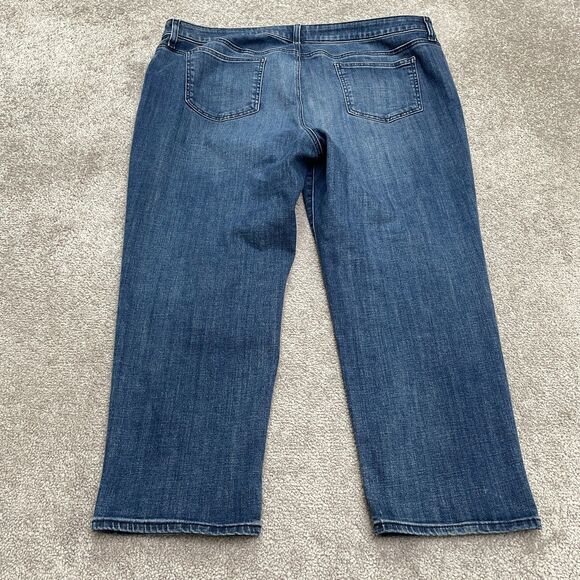 Chico's So Slimming Girlfriend Slim Leg Crop Denim Jeans Womens 16P Blue 40x24 - Picture 2 of 16